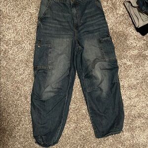 H&M Dark Blue Wide Leg Jeans
